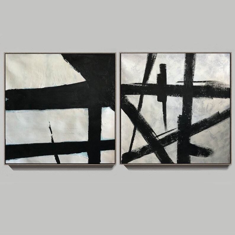 Black and White Canvas Art Extra Large Black and White Etsy