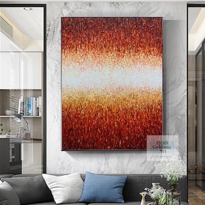 Original Abstract Painting Orange Canvas Painting Red Wall Art Red Painting Abstract Colorful Art on Canvas Modern Colorful Wall Decor H768
