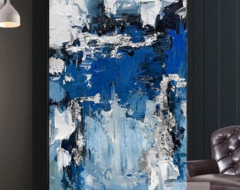 【F4号】good blue(spelling) 油絵 oil painting F4号】good blue(spelling) 油絵 oil painting
