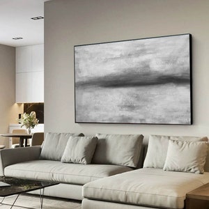 black and white abstract painting,black and white wall art,minimalist art,modern wall art decor,original textured painting on canvas H151