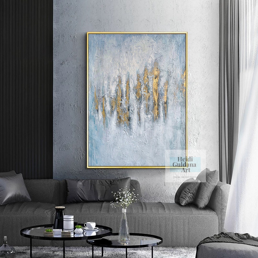 Gold Painting Abstract Acrylic Painting on Canvas Large Canvas Wall Art ...