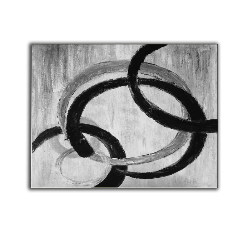 Original Abstract Painting on Canvas Grey Painting Extra Etsy