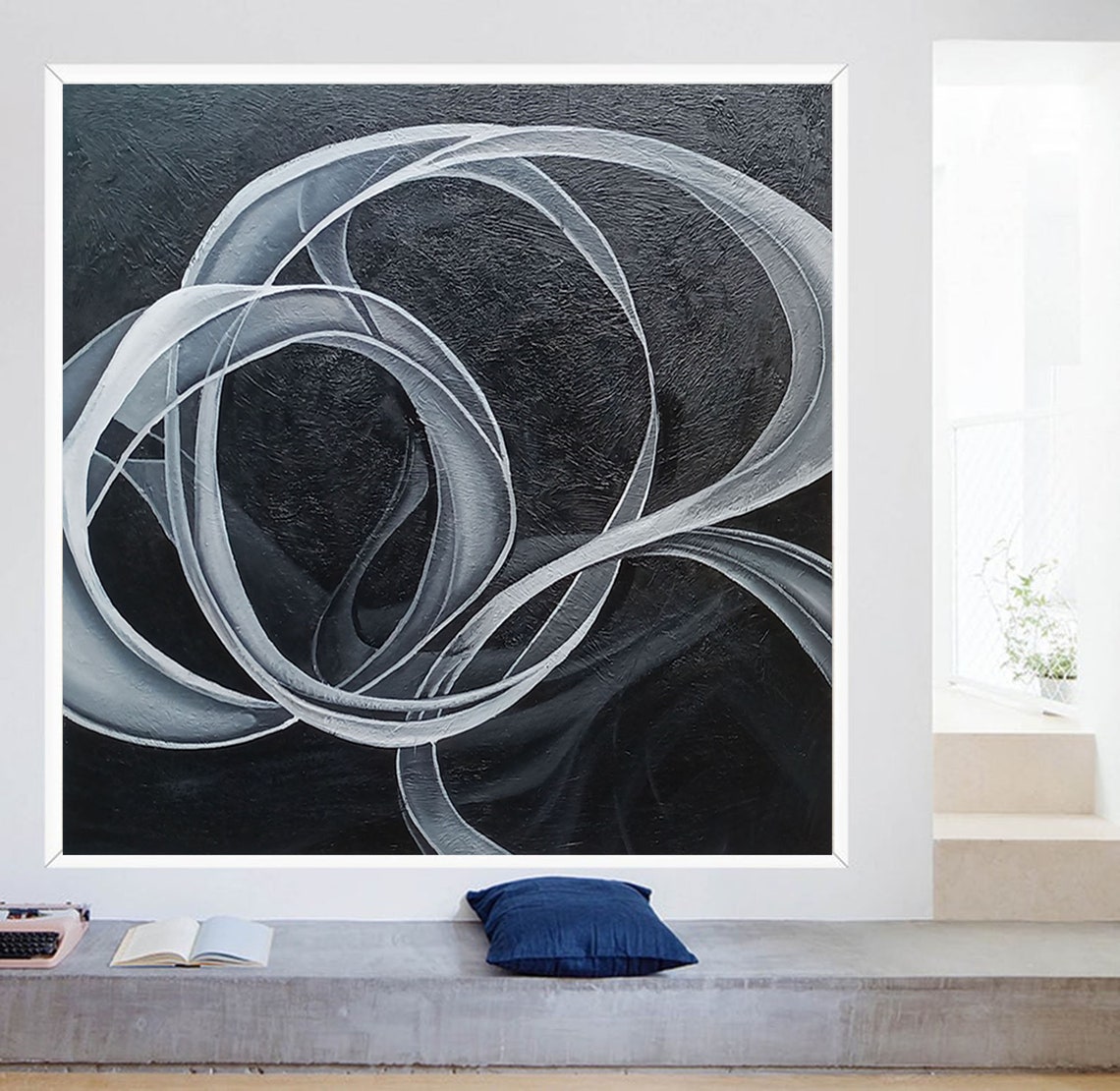 Black Painting Canvas Large Abstract Painting Original Etsy Il 1140xN.2390658393 O2ii