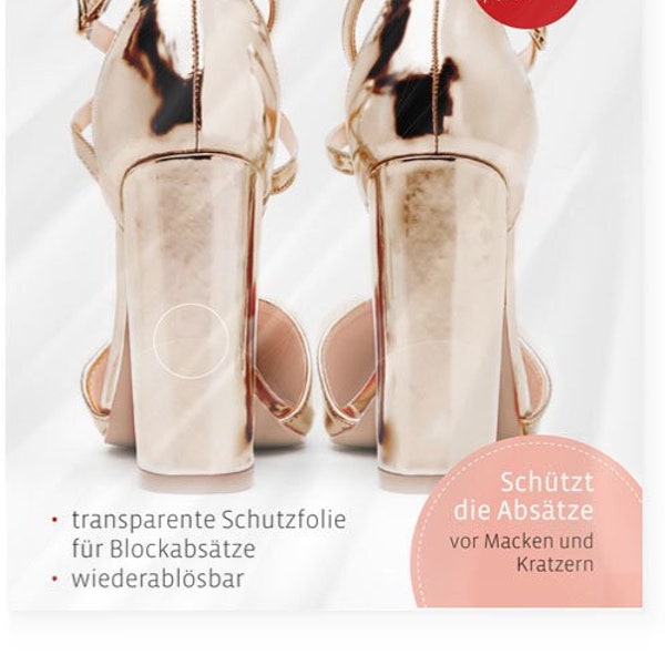 ProtectMyHeels - film protecteur transparent pour talons blocs - vous n'aurez plus jamais de talons cassés