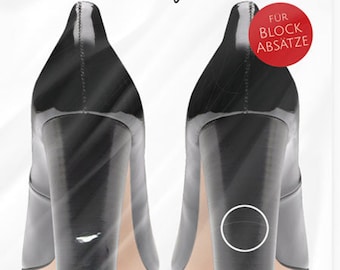 ProtectMyHeels - black heel protection foil - for already broken block heels - never again broken heels