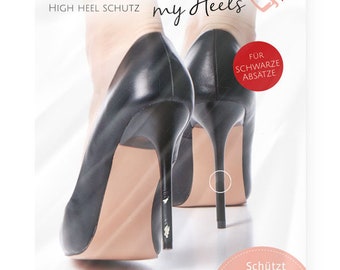 ProtectMyHeels - schwarze Stiletto Absatzschutz-Folie - für bereits kaputte Absätze - nie wieder kaputte Absätze