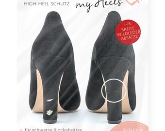 ProtectMyHeels - black suede heel protection film - for block heels - never again broken heels