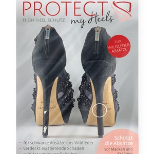 ProtectMyHeels - black suede heel protection film - never again broken heels
