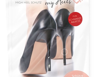 3 x ProtectMyHeels - black stiletto heel protection film - for already broken heels - no more broken heels