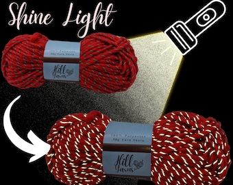 Reflective Yarn | One Skein 50g | Reflective Yarn for Crochet | Reflective Yarn for Crafts | Polyester Yarn | Reflective Knitting Yarn | 50m