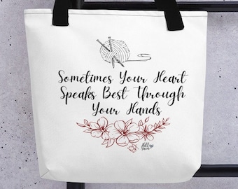 Yarn Tote Bag, Gift for Knitters & Crocheters