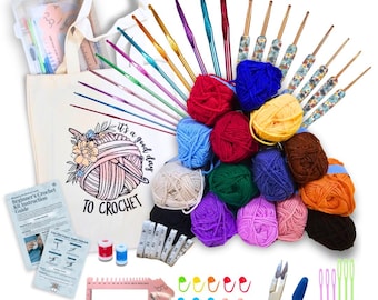 Crochet Kit For Beginners | Beginner Crochet Kit For Adults | Easy Crochet Kit | Crochet Hooks | Crocheting Kit | Crochet Supplies | Pattern