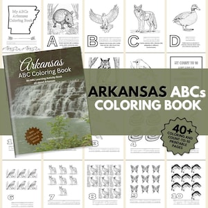 Arkansas ABCs Coloring Book: A Digital ABC Learning and Coloring Kids Activity Book All about Arkansas | Arkansas Printable | Arkansas Gift
