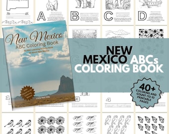 New Mexico ABCs Coloring Book: A Printable ABC Learning and Coloring Kids Activity Book All about New Mexico | New Mexico Gifts