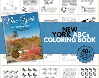 New York ABC-kleurboek: een afdrukbaar ABC-leer- en kleurboek voor kinderen Alles over New York | New York-cadeaus | New Yorkse boeken