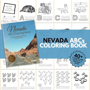 Nevada ABCs Coloring Book: A Printable ABC Learning Activity Book all about Nevada | Nevada Books | Nevada Gifts | Nevada Activities |Nevada