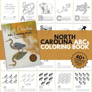 North Carolina ABCs Coloring Book: A Printable ABC Learning and Coloring Kids Activity Book All about North Carolina | North Carolina Books