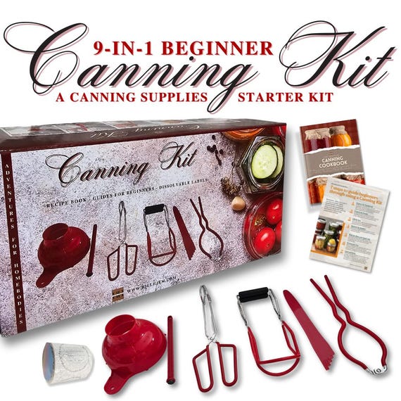 Canning Supplies Starter Kit | Canning For Beginners | Canning Kit | Dissolvable Canning Labels | Dissolvable Labels | Canning Recipes