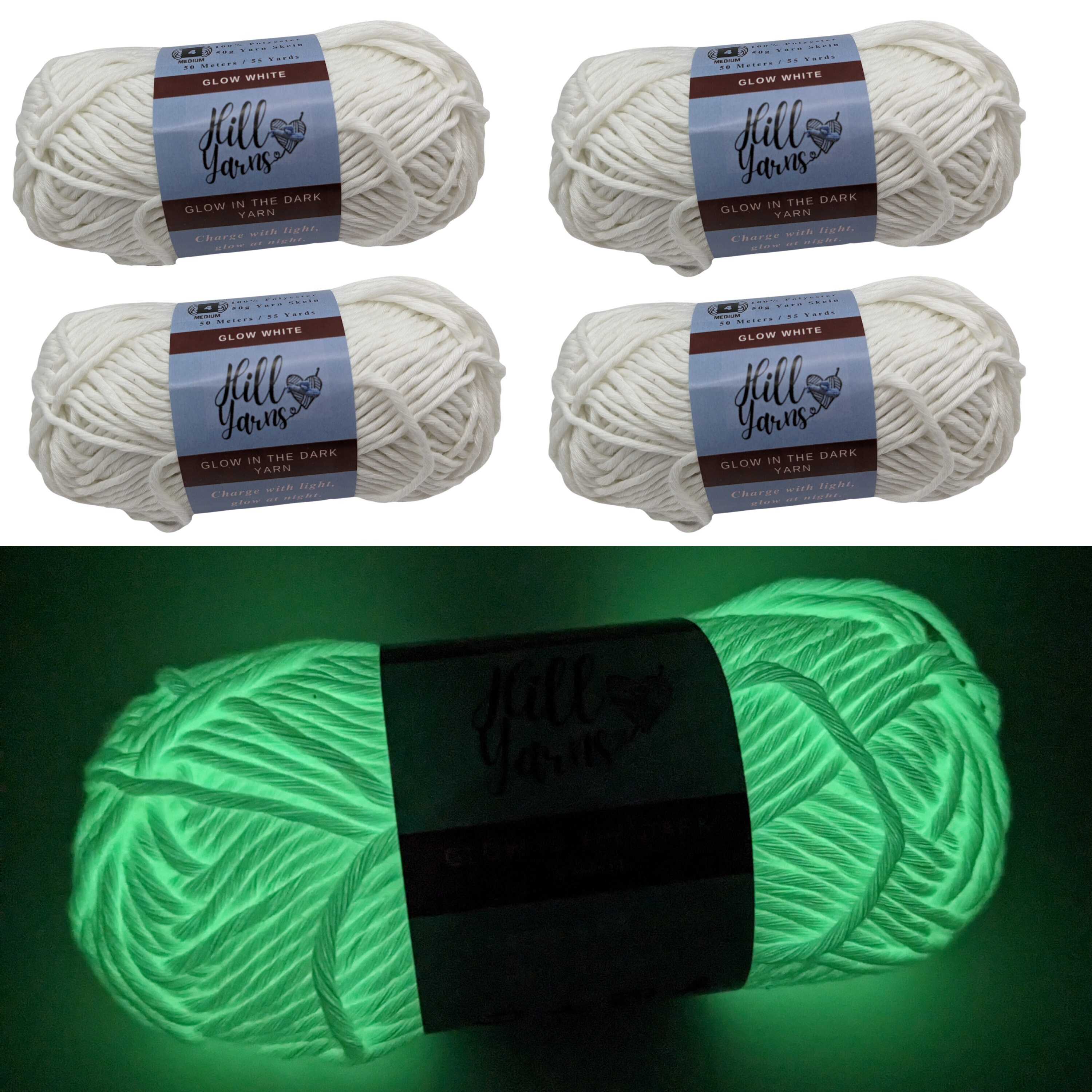 White Thread for Bead Crochet, Yarnart Canarias Yarn 100