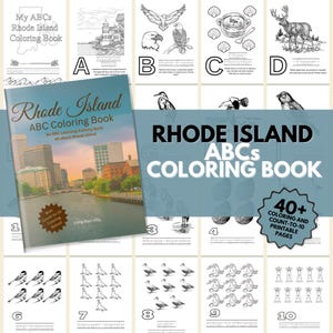 Rhode Island ABCs Coloring Book: A Printable ABC Learning and Coloring Kids Activity Book All about Rhode Island | Rhode Island Gifts