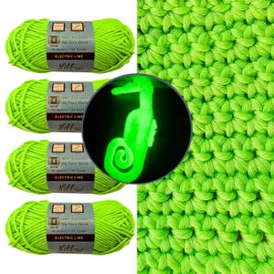 Glow in the Dark Yarn | One Skein 55m | Glow in the Dark Yarn for Crochet | Glow in the Dark Yarn for Knitting