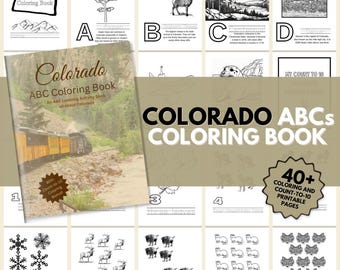 Colorado ABCs Coloring Book: A digital ABC Learning Activity Book all about Colorado | Colorado Printable | Colorado Coloring Book | Gifts