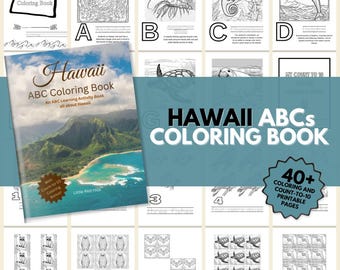 Hawaii ABCs Coloring Book: Printable Learning Activity (Digital Download)