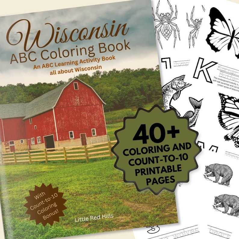 Wisconsin ABC Coloring Book: A Printable ABC Learning Activity Book All ...