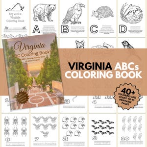 Virginia ABCs Coloring Book: A Printable ABC Learning and Coloring Kids Activity Book All about Virginia | Virginia Gifts | Virginia Books