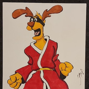 Hong Kong Phooey ORIGINAL on 5x7 cardstock (color)