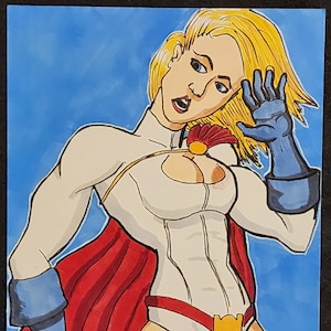 Power Girl ORIGINAL on 5x7 cardstock (color)