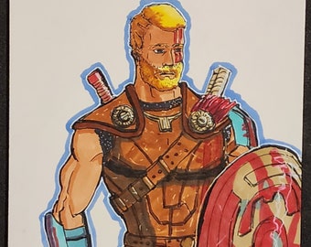 Thor (movie version) ORIGINAL on 5x7 cardstock (color)
