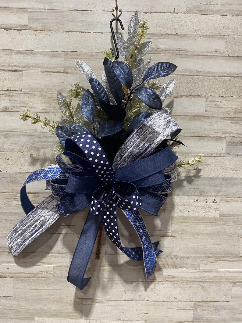 Christmas Tree Topper Blue and Silver Tree Decorations Etsy