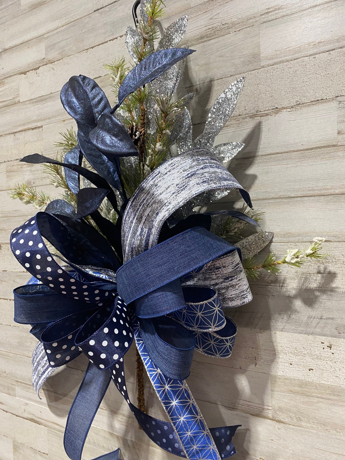 Christmas Tree Topper Blue and Silver Tree Decorations Etsy