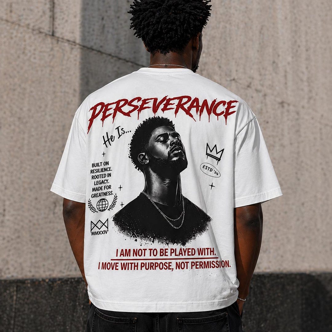 Perseverance Graphics Perseverance Graphic T-shirt | Motivational Streetwear Tee | Faith ...