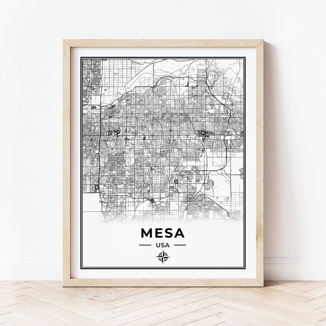 Mesa, Map Print Map of Mesa USA Digital Download - Etsy