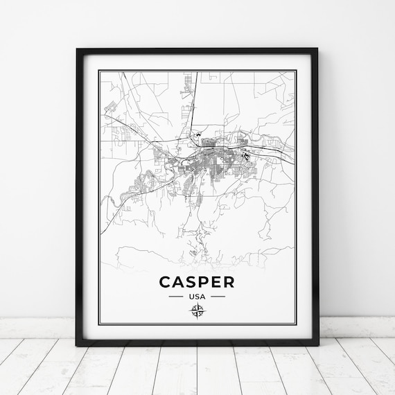 Casper Map Print / Mapa de Casper Wyoming / Descarga digital - Etsy México