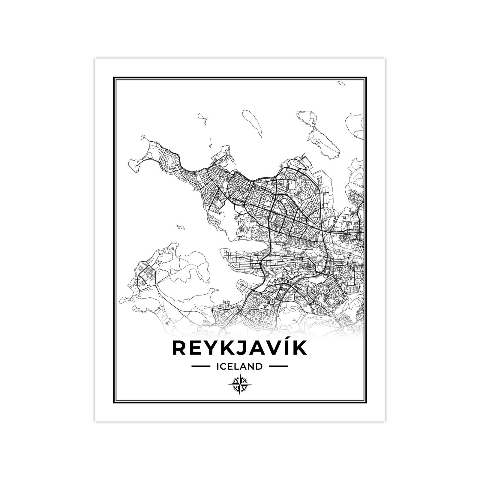 Reykjavík Map Print Map of Reykjavík Iceland Digital Download - Etsy