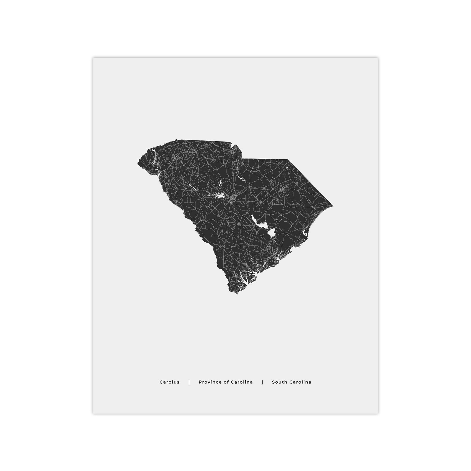 South Carolina State Map Print State Map of South Carolina USA Digital