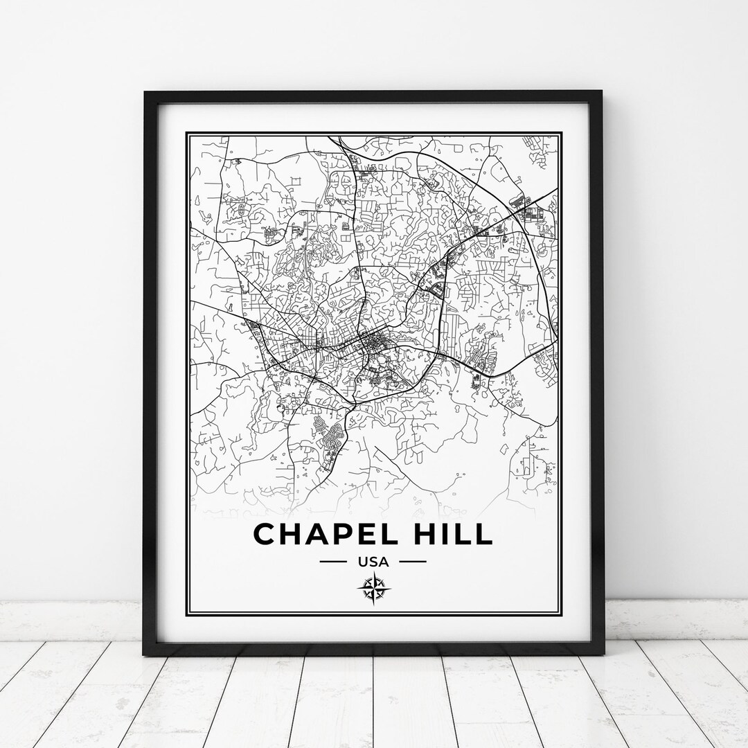 Chapel Hill Map Print Map of Chapel Hill North Carolina - Etsy