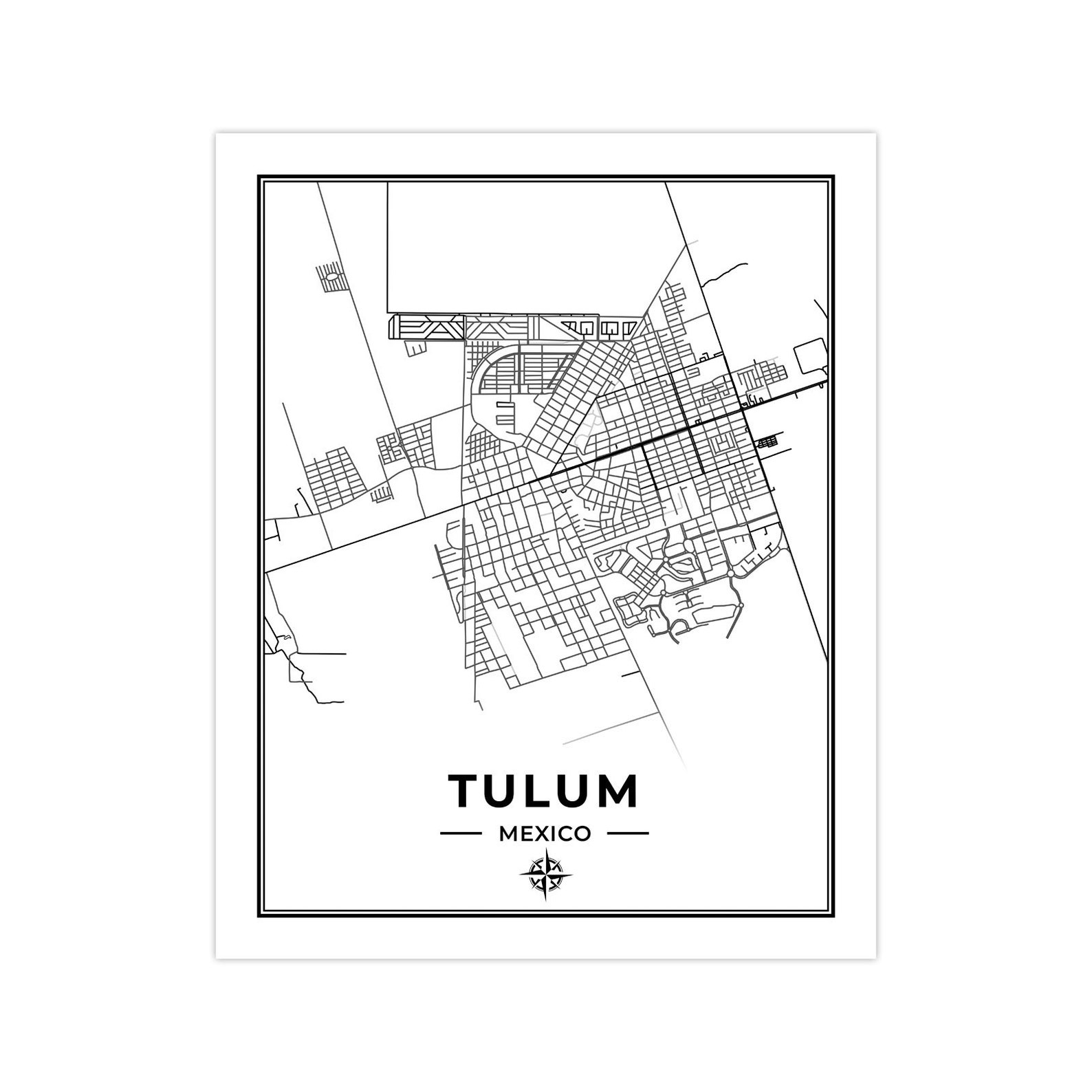 Tulum Map Print Map of Tulum Mexico Digital Download - Etsy