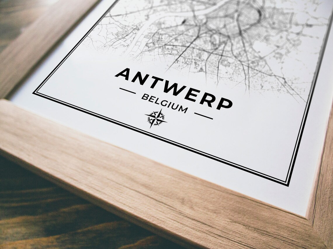 Antwerpen Karte Drucken Karte von Antwerpen Belgien | Etsy