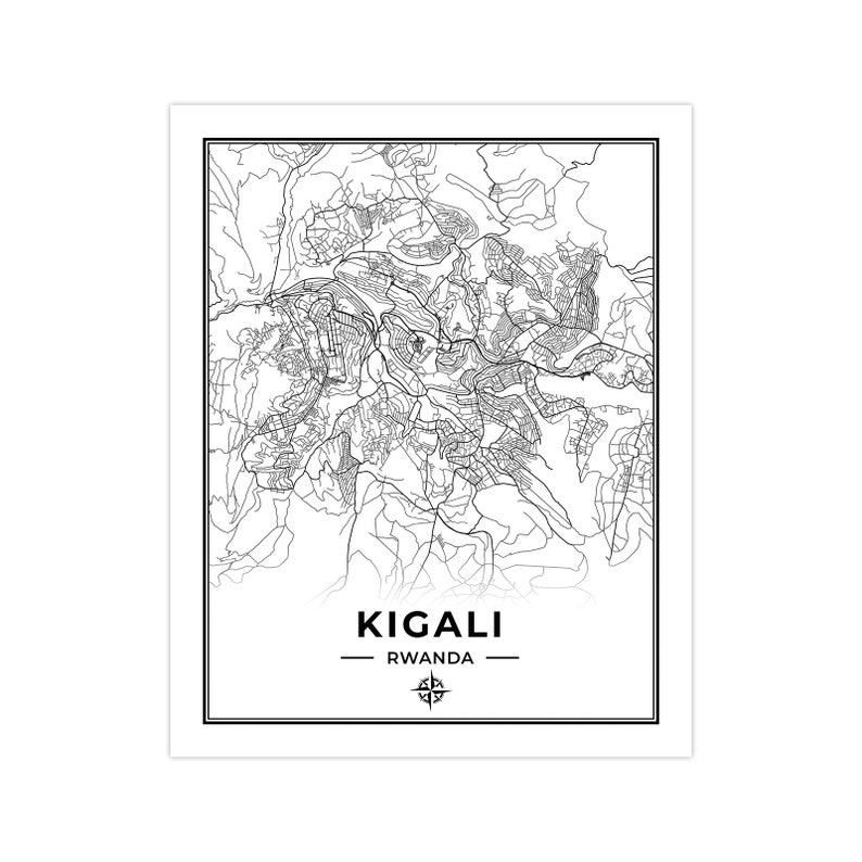 Kigali Map Print Map of Kigali Rwanda Digital Download - Etsy