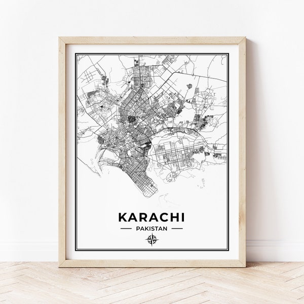 Karachi Map Print | Digital Download