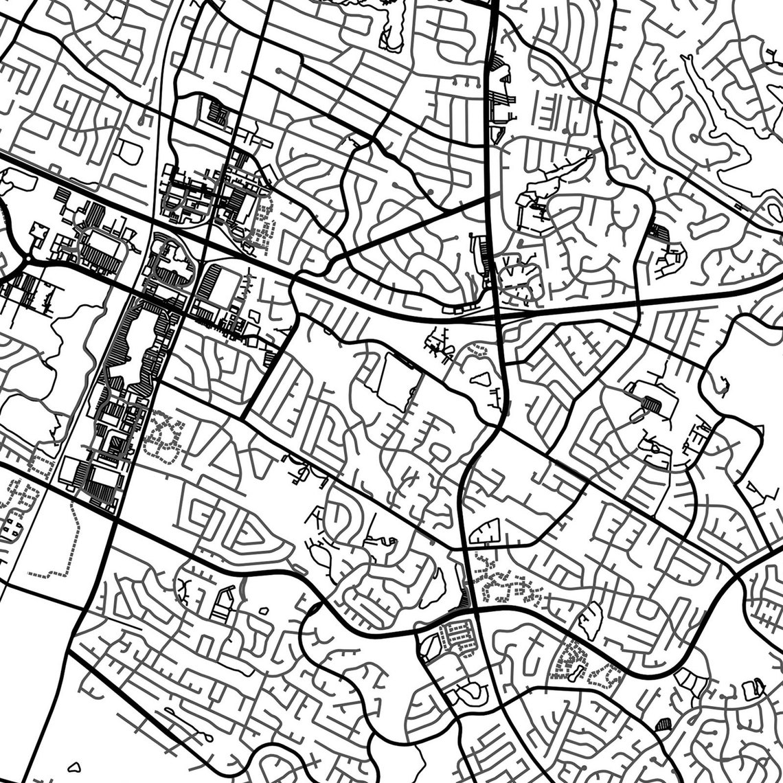 Lexington Map Print Map of Lexington USA Digital Download Etsy