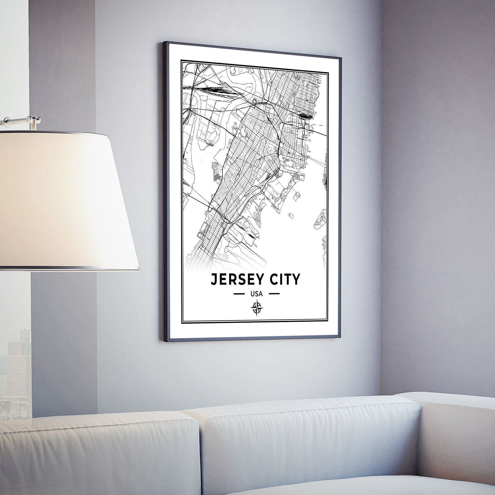 Jersey City Map Print Map of Jersey City New Jersey - Etsy