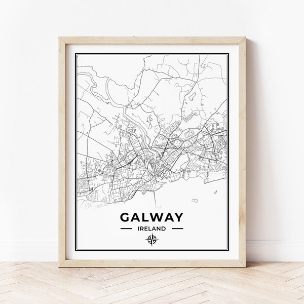 Galway Map Print | Map of Galway Ireland | Digital Download