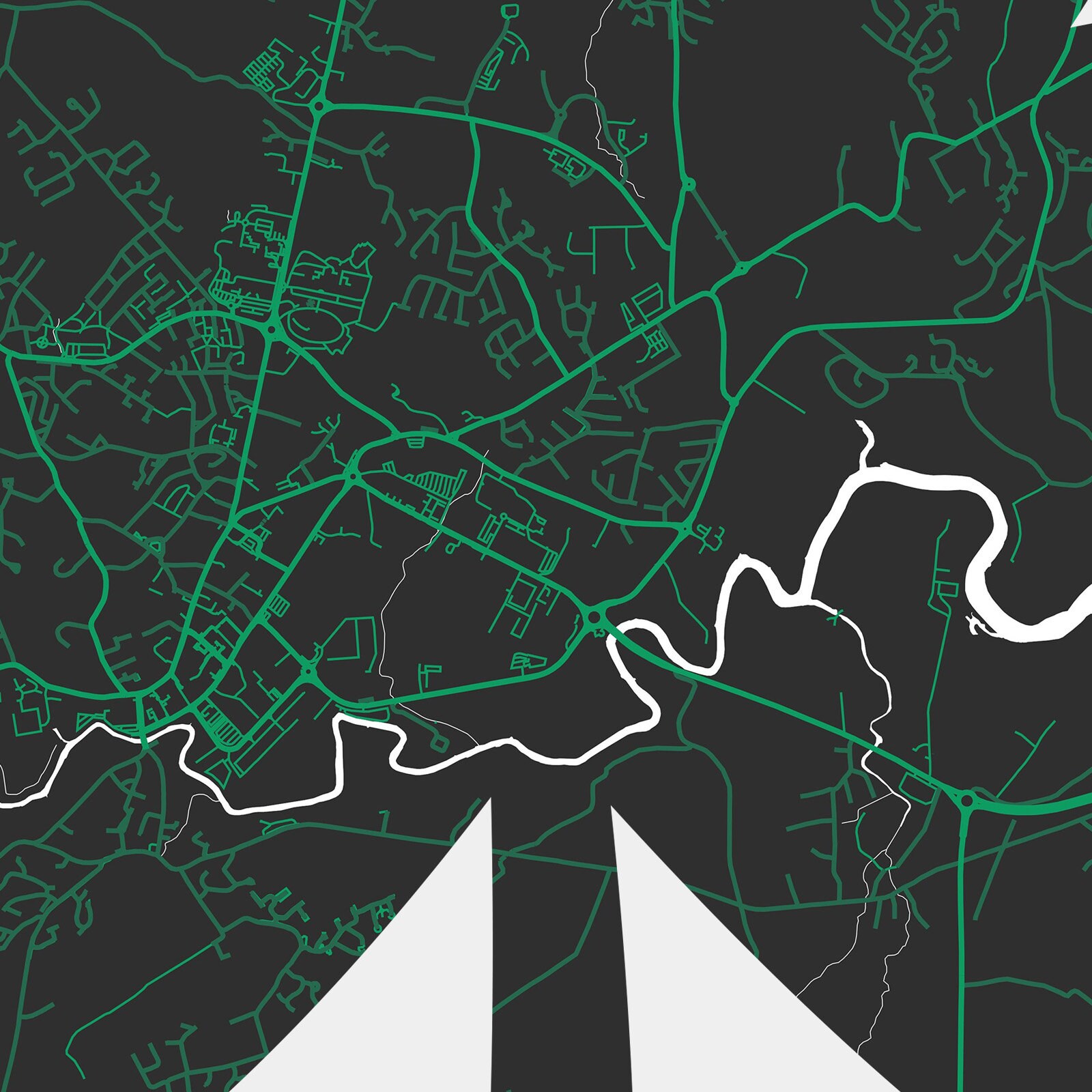 Letterkenny Shamrock Map Print Map of Letterkenny Ireland Etsy