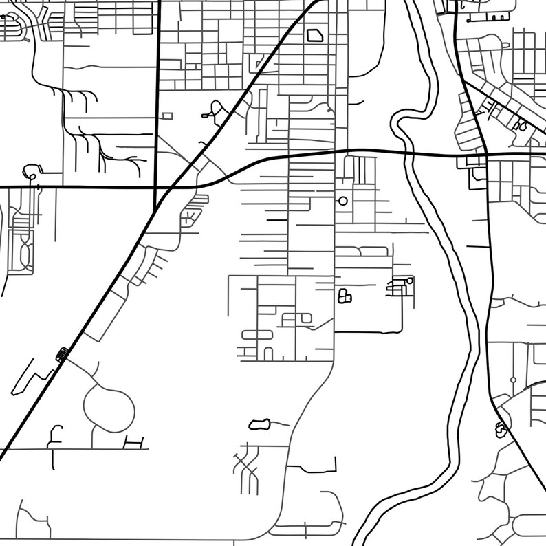 Albany, Map Print Albany Wall Art Map of Albany USA