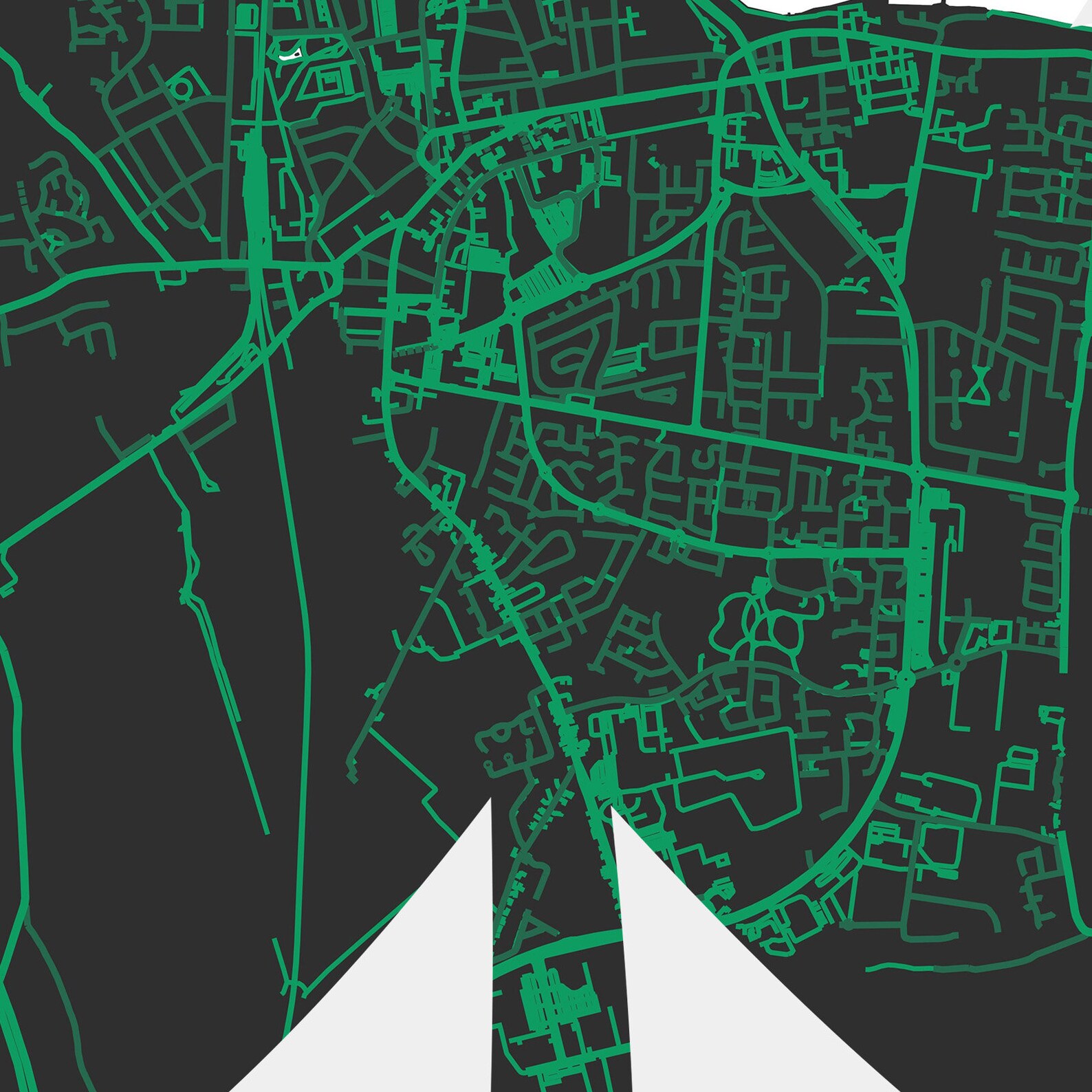 Dundalk Shamrock Map Print Map of Dundalk Ireland Digital Etsy